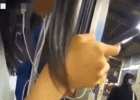 電車内でJCに痴漢する動画を撮影する男性